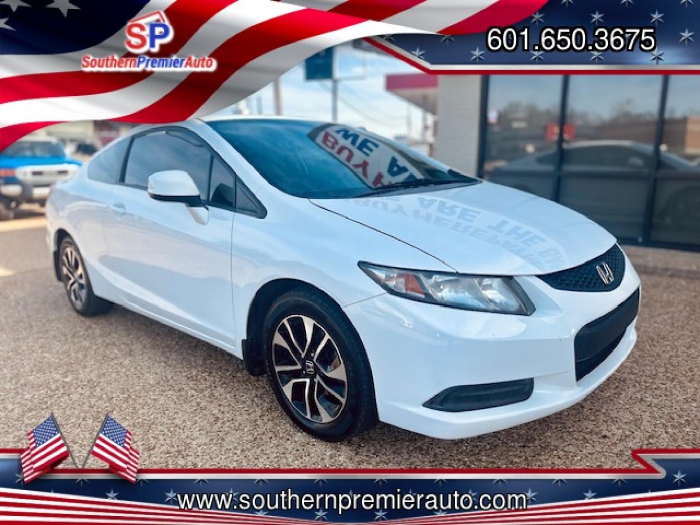 2013 WHITE HONDA CIVIC EX (2HGFG3B8XDH) , located at 922 W. Beacon St., Philadelphia, MS, 39350, (601) 650-3675, 32.770447, -89.127151 - Photo#0